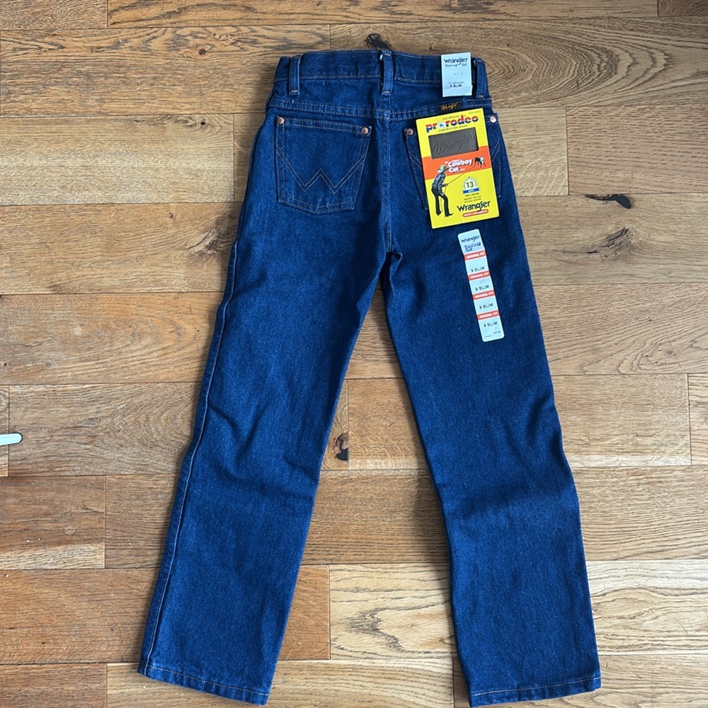 NWT • Wrangler Cowboy Cut Original Fit • Prewashed Indigo • BOYS 9 SLIM